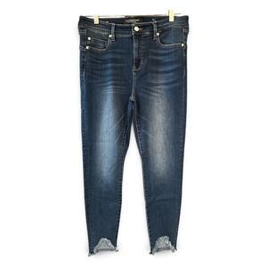 Liverpool Hugger Ankle Skinny Jeans Swanson Raw Step Hem 10/30 Dark Wash